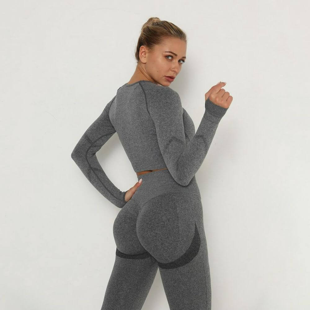 Dunkelgraue Leggings mit Push-Up Effekt für einen runden Po