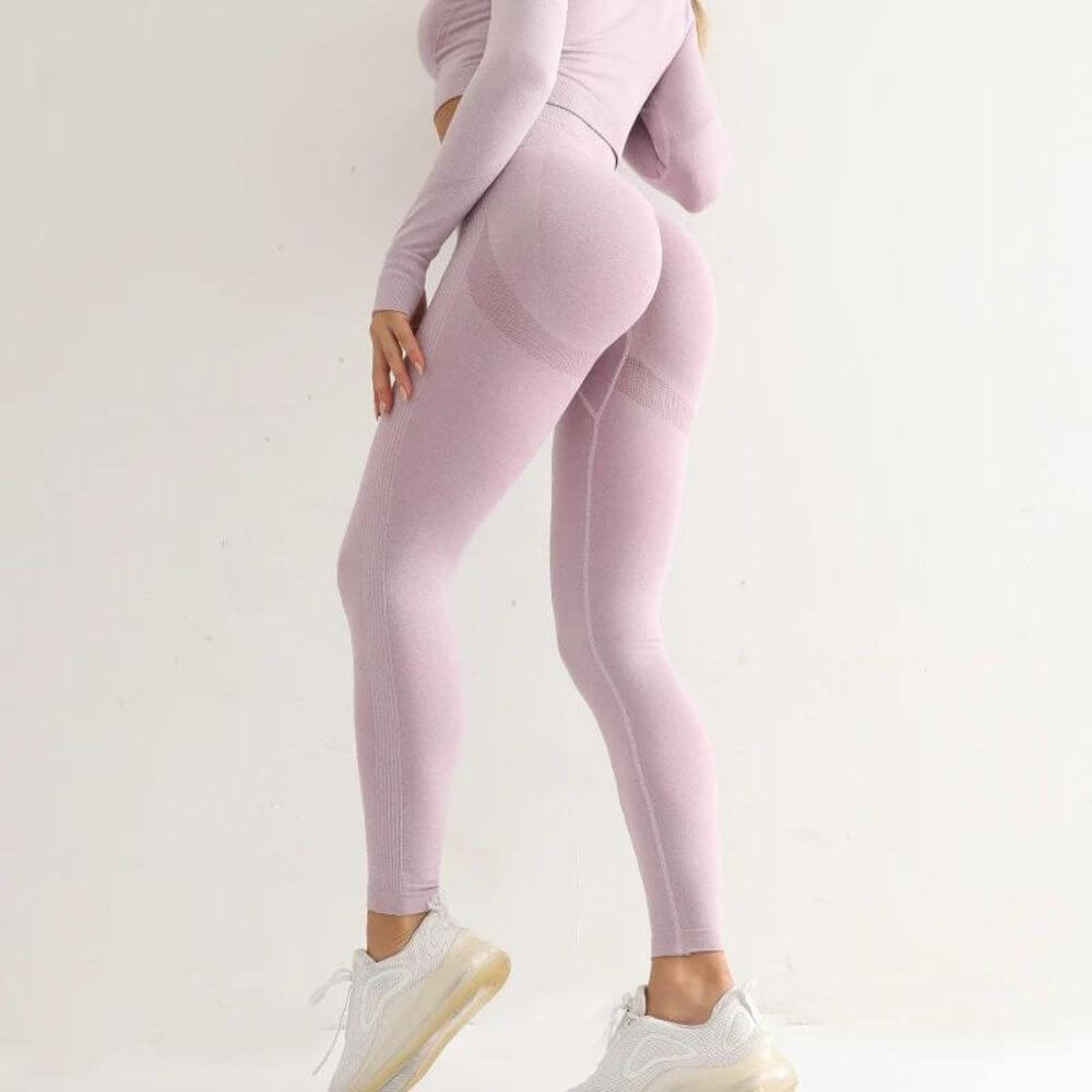 High-Waist Leggings in Hellrosa für einen flachen Bauch & schlanke Taille