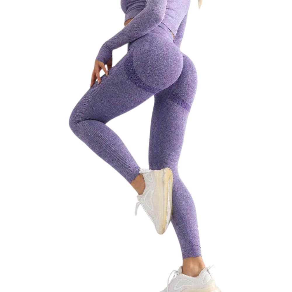 Lila BootyLift Leggings – Blickdicht, elastisch & perfekt für Sport & Alltag