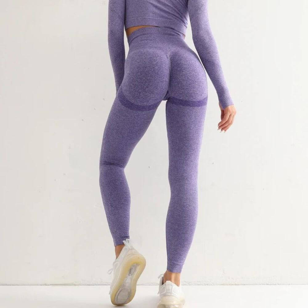 Hochwertige Leggings in Lila mit hoher Taille für eine schlanke Figur