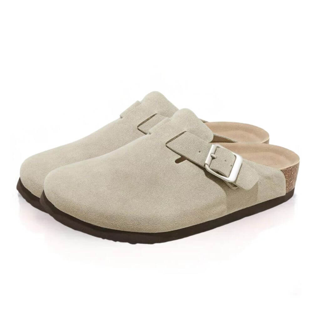 Unisex Clogs mit Riemen – Offen & rutschfest, Beige