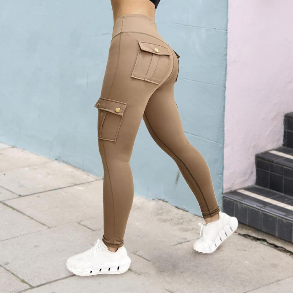 Karin Leggings in Beige – Weiche High-Waist-Leggings mit formendem Effekt.
