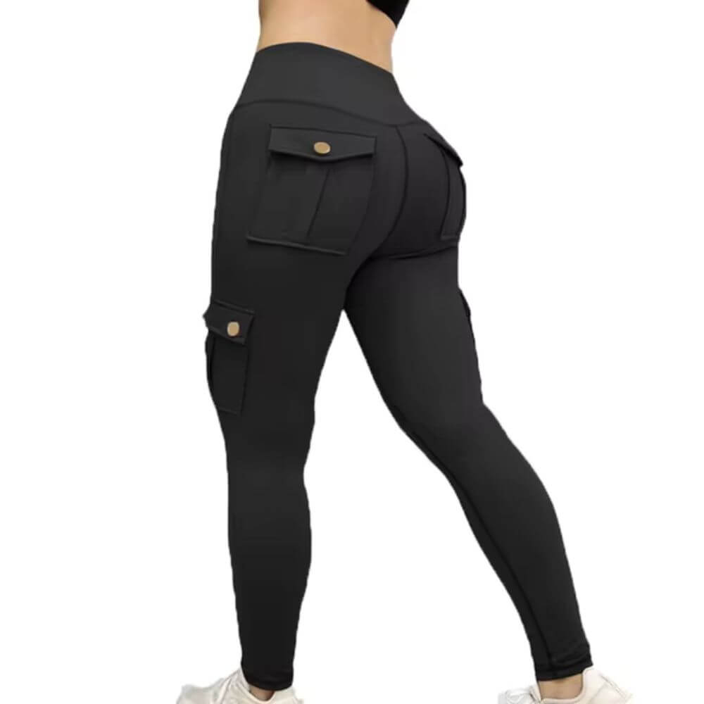 Figurbetonende Leggings Schwarz – Ideal für Sport, Alltag und Freizeit.