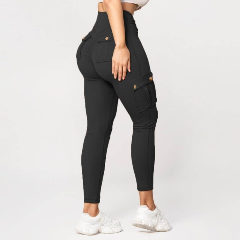 Schwarze Shaping-Leggings mit High-Waist-Bund – Perfekter Halt und maximaler Komfort.