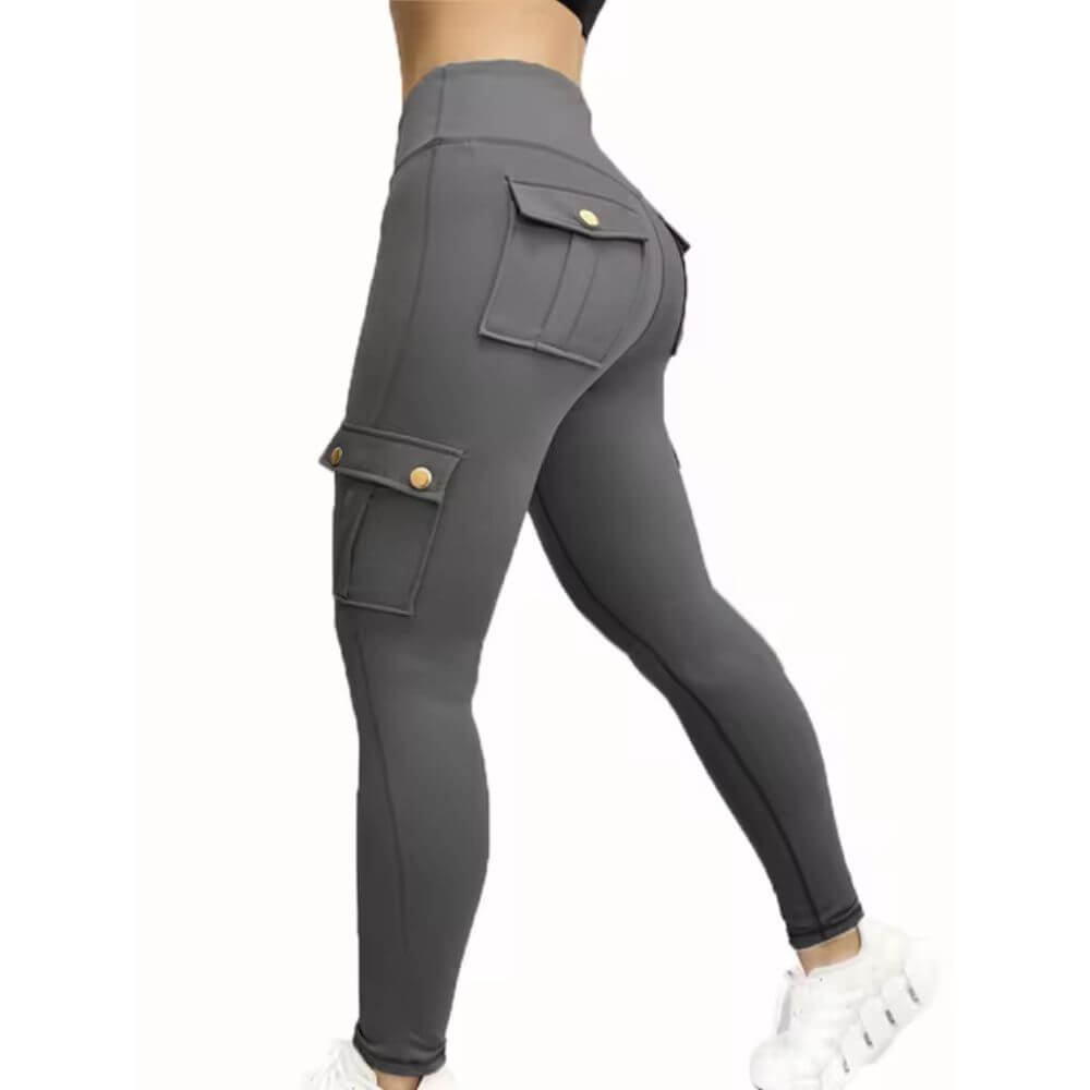 Karin Leggings in Grau – Stilvolle High-Waist-Leggings für eine straffe Silhouette.