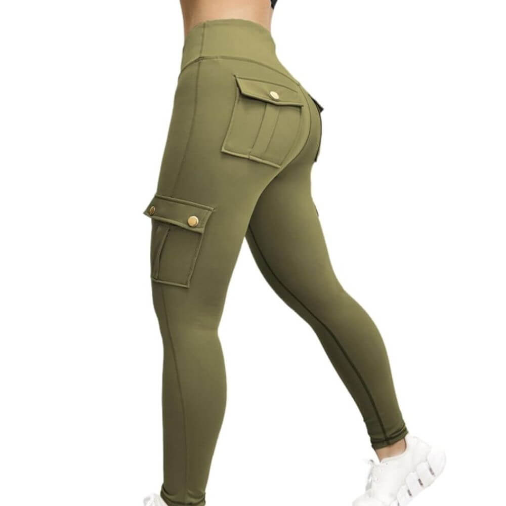 Karin Leggings in Grün – Formende High-Waist-Leggings für einen sportlichen Look.