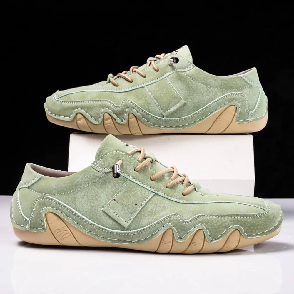 Grüne Wildlederschuhe für Männer – Bequeme und stilvolle Sneakers mit weicher Laufsohle.