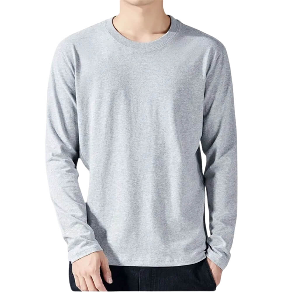 Langarmshirt Herren V-Ausschnitt Slim Fit Schwarz Langarm