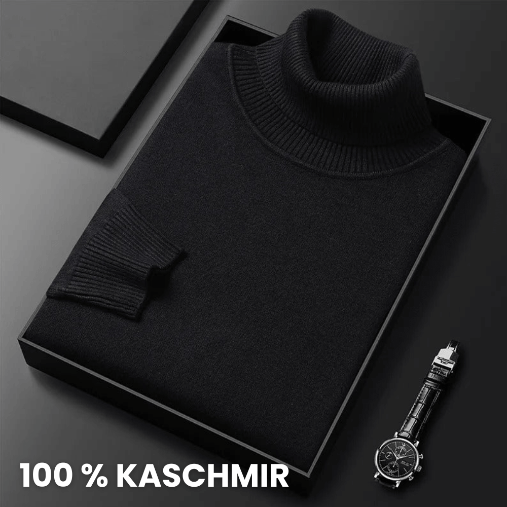 Niels Kaschmir Pullover Herren in Schwarz – Eleganter Look für kühle Tage.