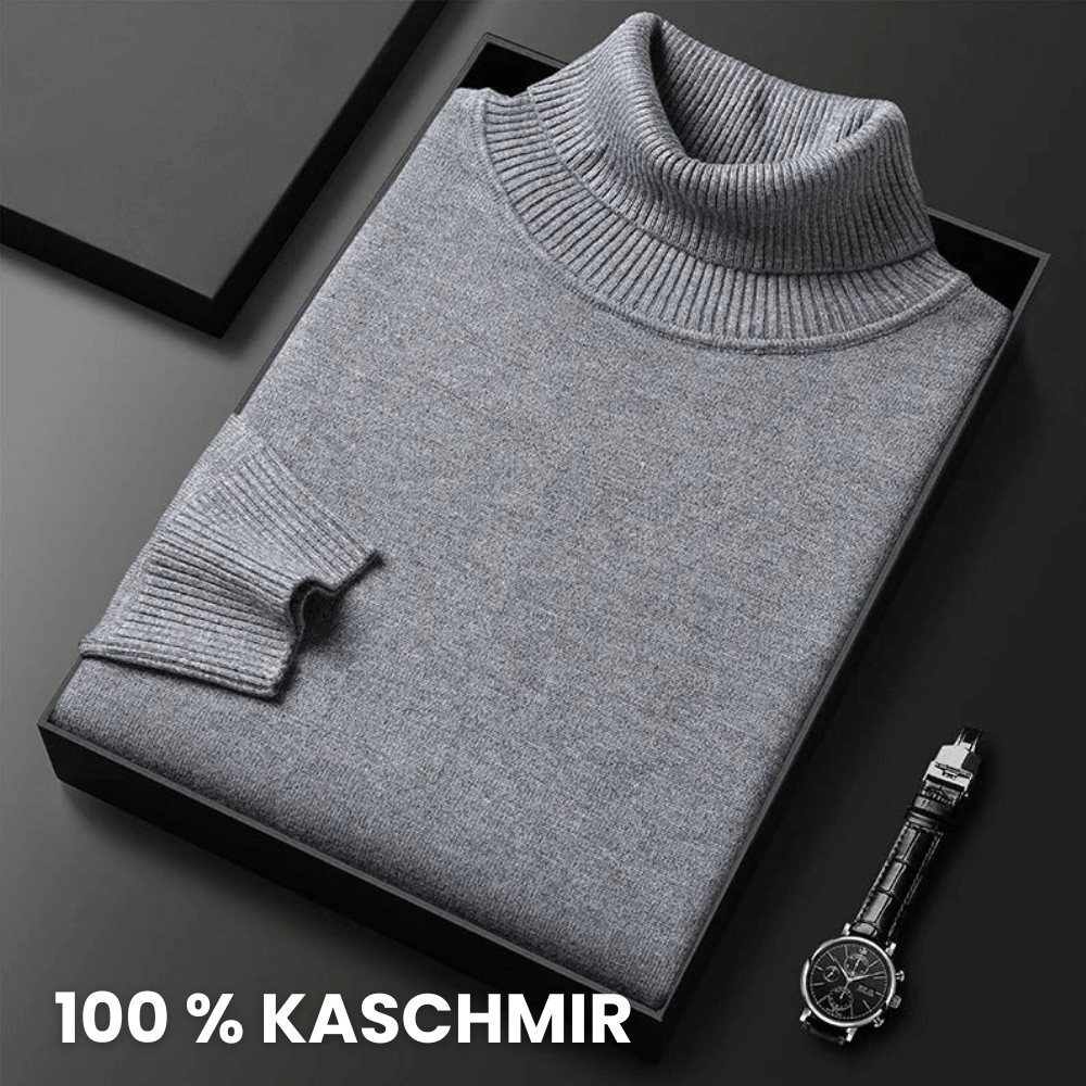Niels Kaschmir Pullover Herren in Grau – Zeitlose Eleganz für den Winter.