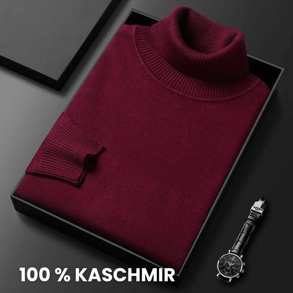 Niels Kaschmir Pullover Herren in Rot – Für einen auffälligen und warmen Winterlook.