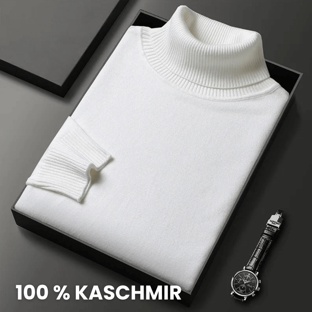 Niels Kaschmir Pullover Herren in Weiß – Luxuriöser Komfort für den Winter.