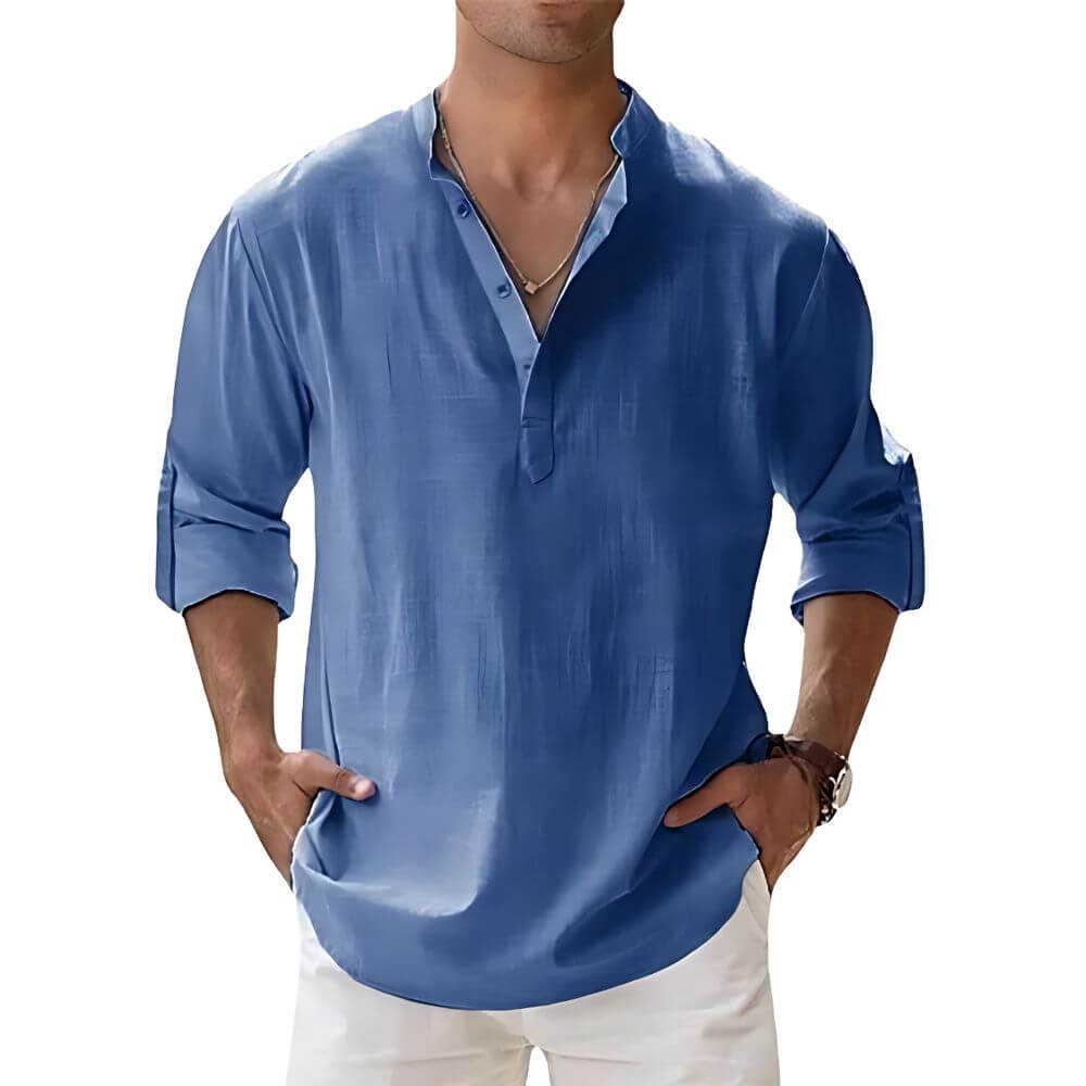 Rolf Herren Leinenhemd in Hellblau – luftige Sommermode