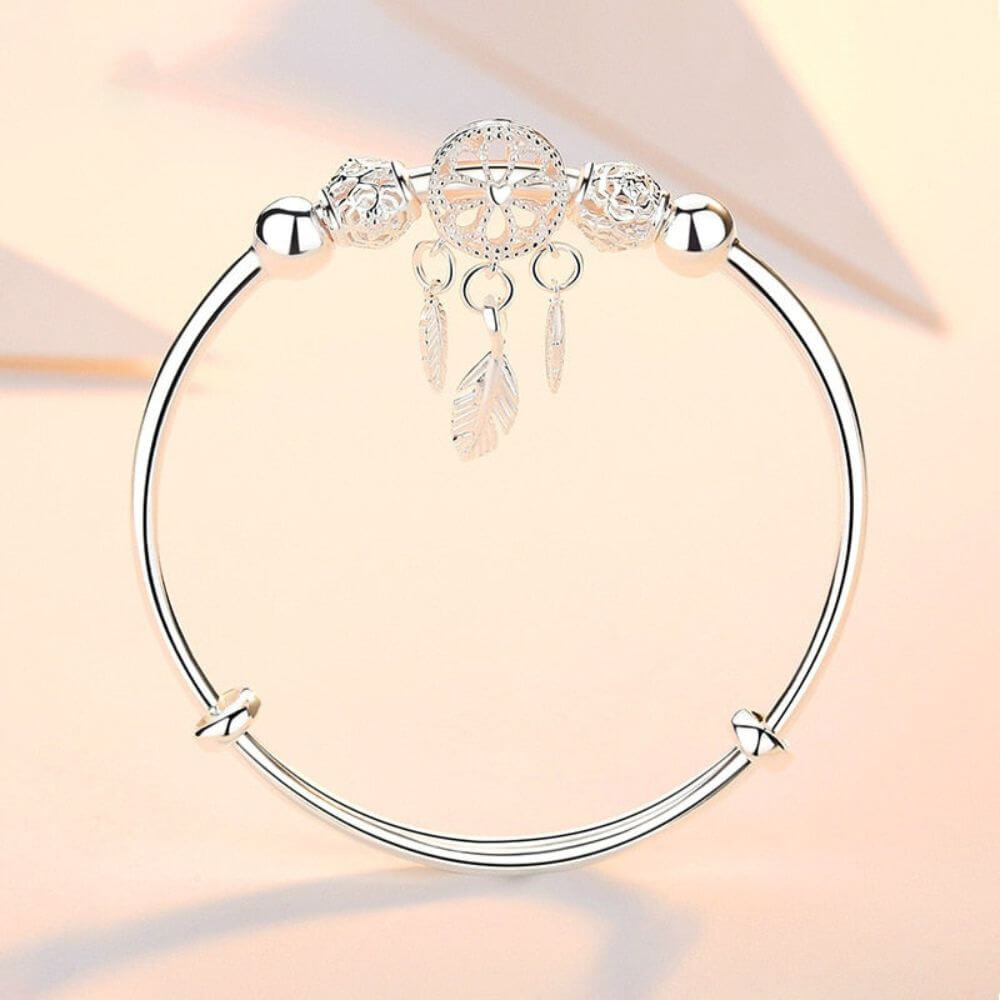 Damen Traumfänger-Armband mit Federn und Perlen – verstellbar