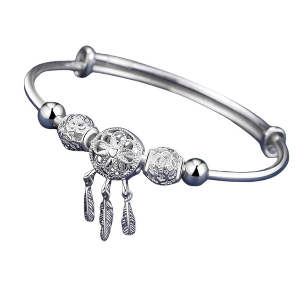 Damen Traumfänger-Armband mit Federn und Perlen – verstellbar
