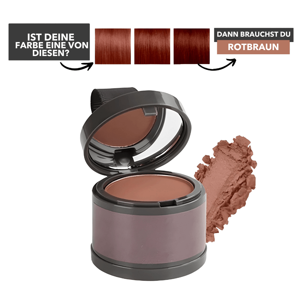 Temporäres Farbpuder für rotbraunes Haar, das sich nahtlos einfügt und den Look auffrischt.