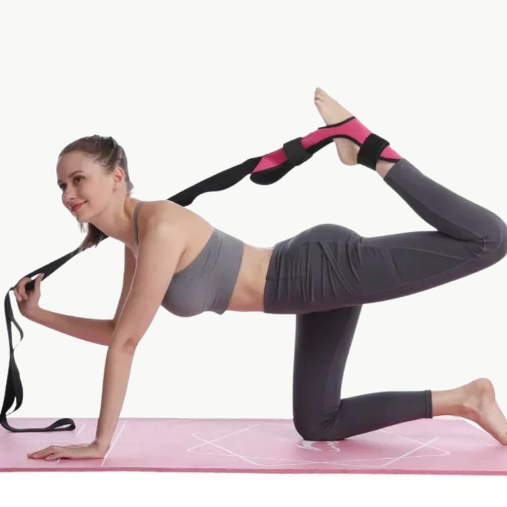 Therapeutisches Flexify Dehnband für Dehnübungen bei Rückenschmerzen und Beinproblemen.