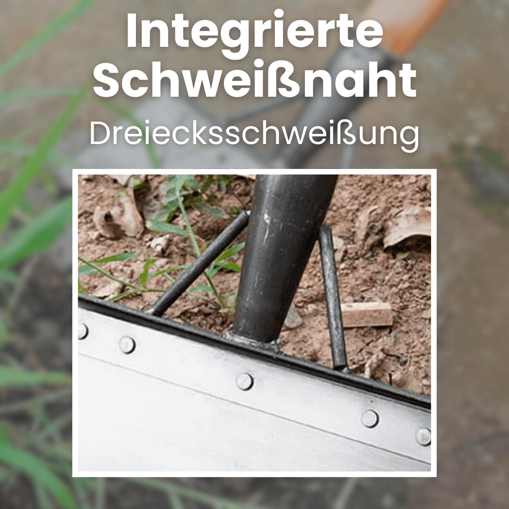 Hochverschleißfeste Gartenschaufel mit gehärtetem Sägeblattstahl für lange Haltbarkeit.