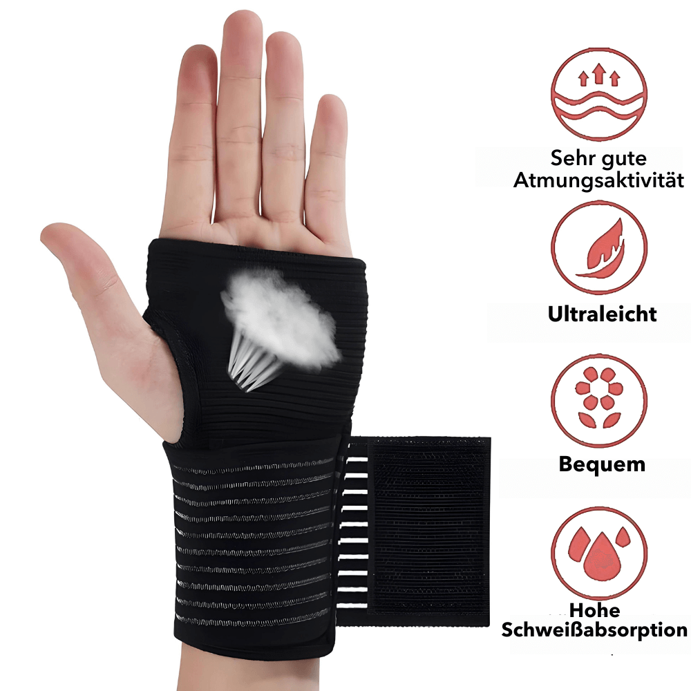 GripStark Handgelenkbandage Schwarz für Motorradfahrer – Kompression und Stabilität beim Fahren
