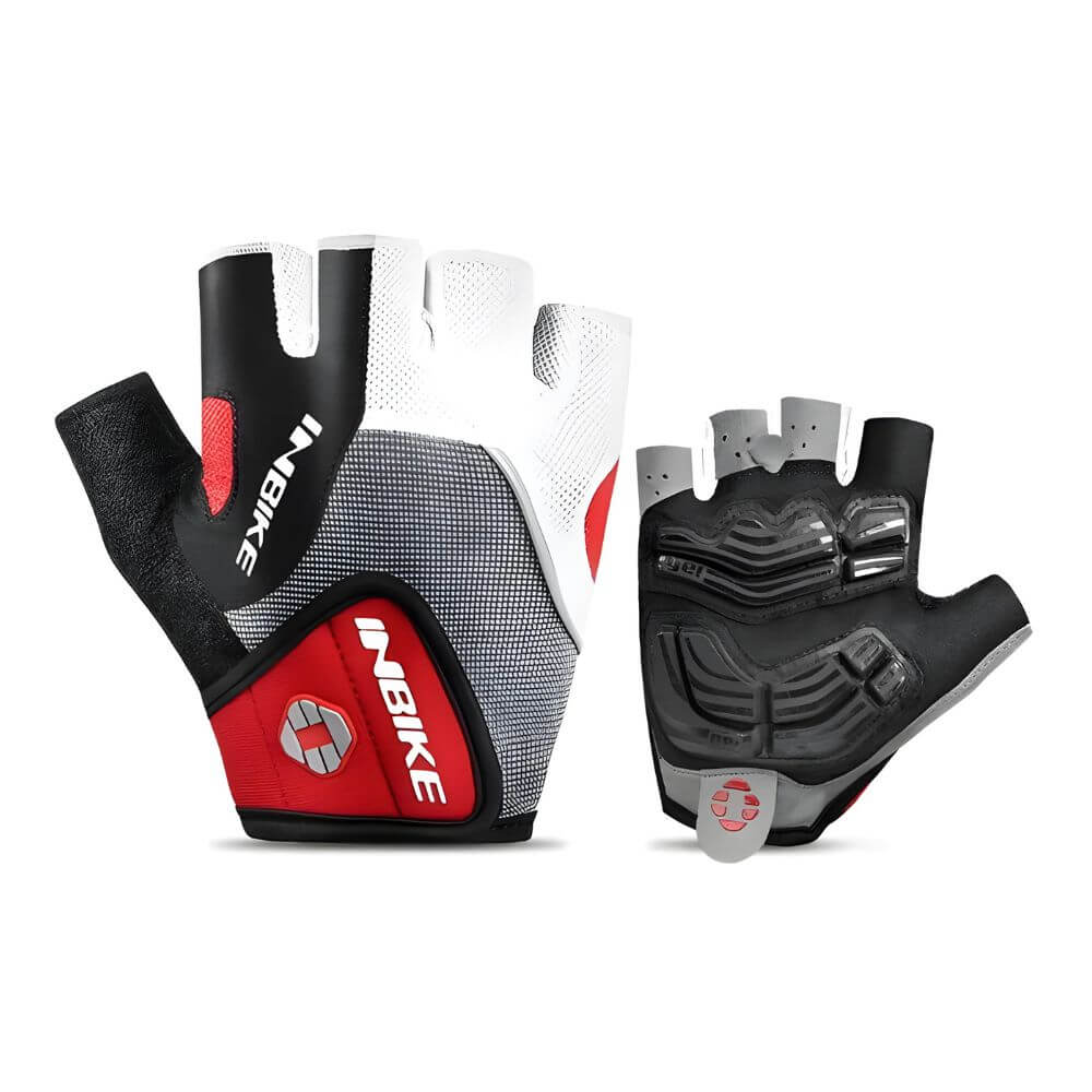 Sportliche rote Radhandschuhe aus Lycra und Mesh – ideal für Sommerfahrten