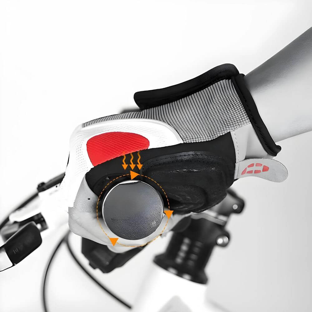 Rote GripWerk Fahrradhandschuhe mit Gelpolsterung für maximalen Komfort bei langen Radtouren