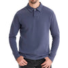 Der Ettos Jakob Sweater in Dunkelblau, getragen von einem Modell – eleganter und bequemer Langarm-Pullover für Herren.