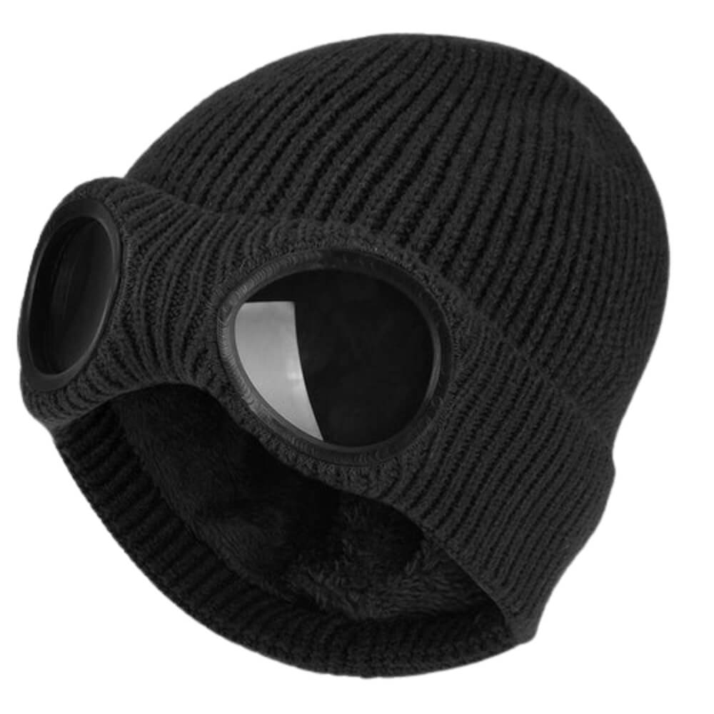 Beanie mit Brilleneinsatz Unisex Rot Strick