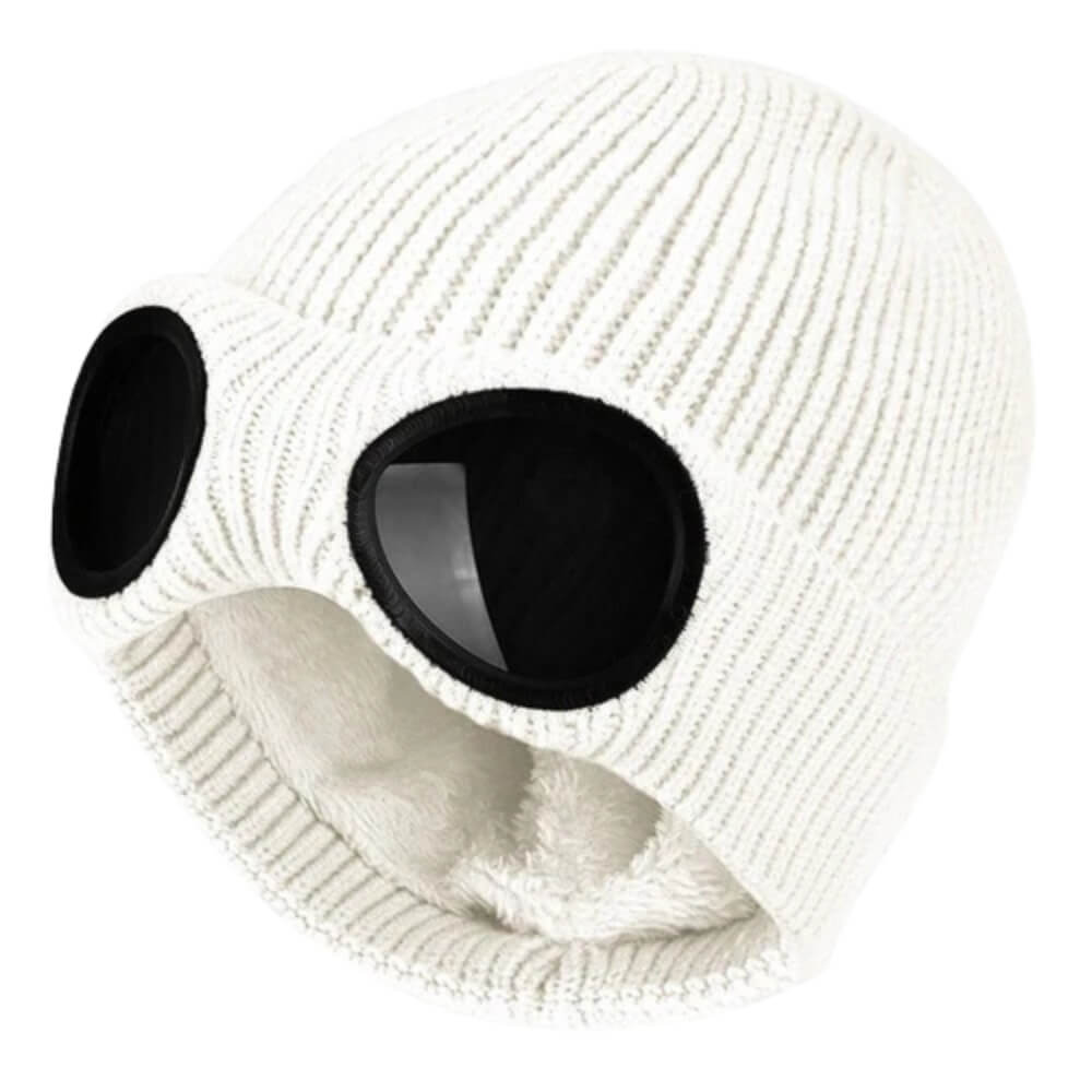 Beanie mit Brilleneinsatz Unisex Rot Strick