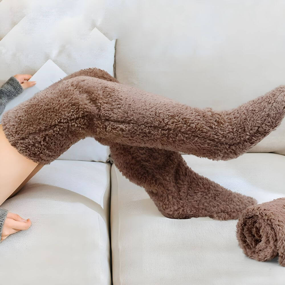 Damen Overknee Kuschelsocken | Flauschig & warm für Winter