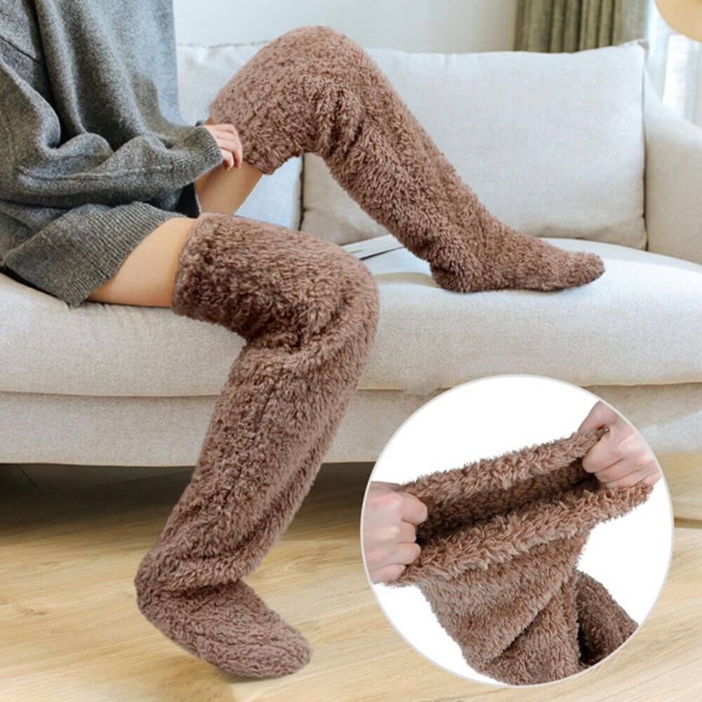 Damen Overknee Kuschelsocken | Flauschig & warm für Winter