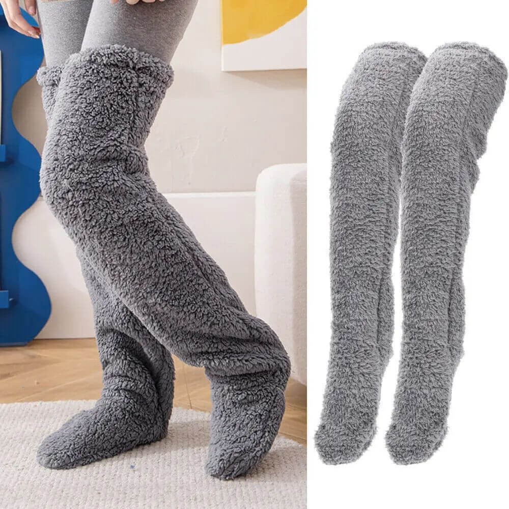 Damen Overknee Kuschelsocken | Flauschig & warm für Winter
