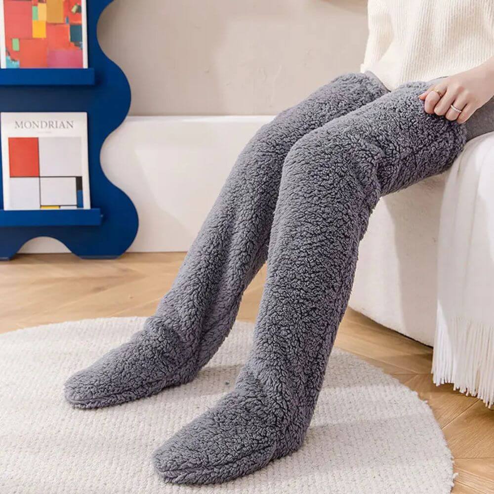 Damen Overknee Kuschelsocken | Flauschig & warm für Winter