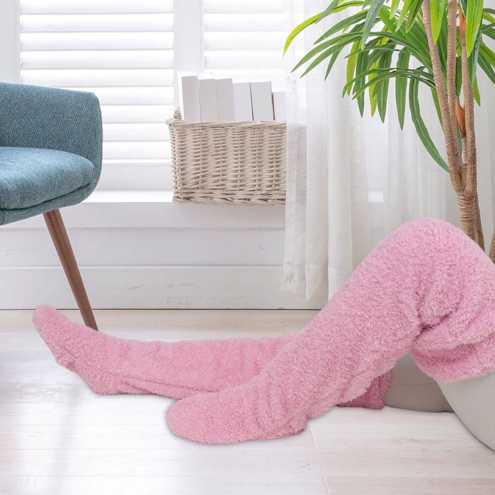 Damen Overknee Kuschelsocken | Flauschig & warm für Winter