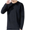 Langarmshirt Herren V-Ausschnitt Slim Fit Schwarz Langarm