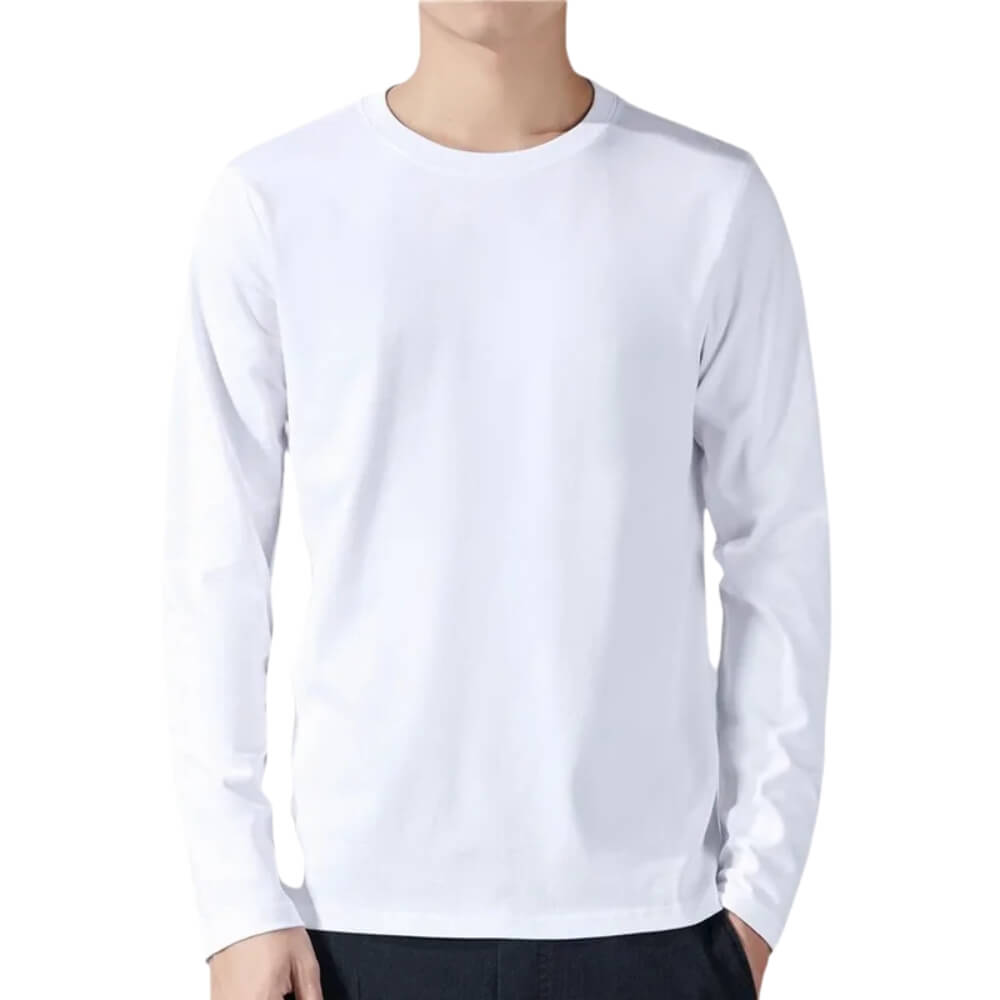 Langarmshirt Herren V-Ausschnitt Slim Fit Schwarz Langarm