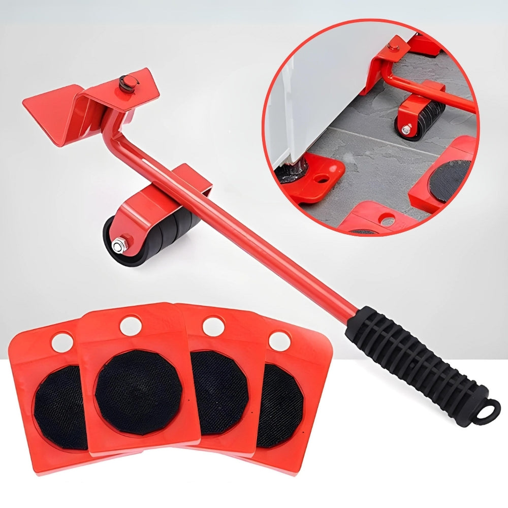 Hochwertiges Möbelheber-Set in Rot – Ideal zum Transport schwerer Möbel wie Schränke, Sofas und Waschmaschinen.