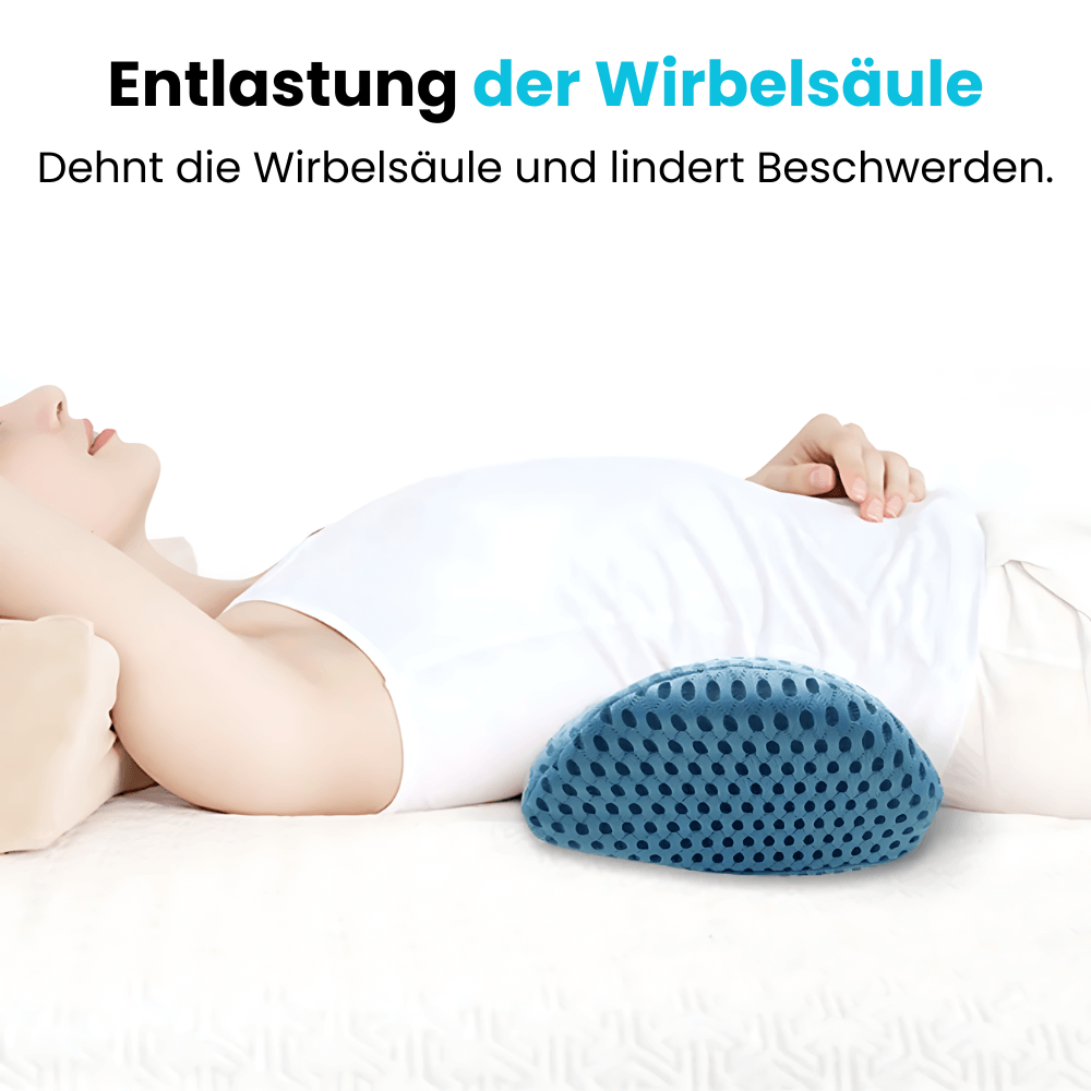 Ergonomisches Rückenkissen zur Entlastung der Wirbelsäule – ideal zur Linderung von Rückenschmerzen.