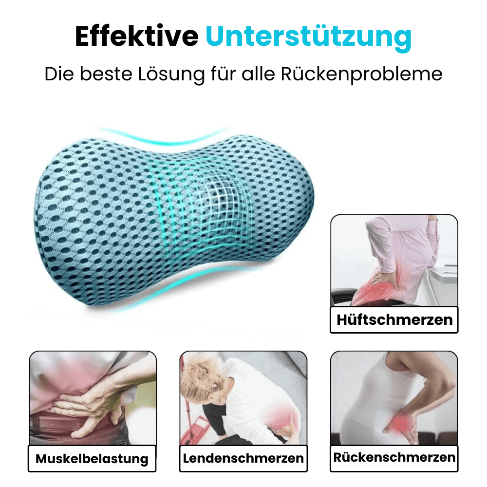 Orthopädisches Stützkissen für den unteren Rücken – reduziert Muskelbelastung und Schmerzen.