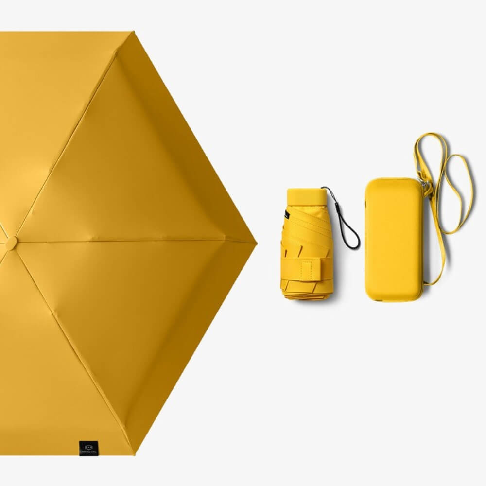 Sonnenschutz-Regenschirm in Gelb – mit UPF50+ für maximalen UV-Schutz.