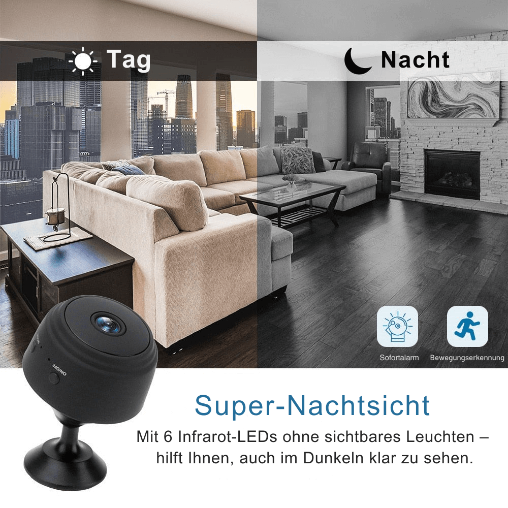SicherCam Pro - Mini-Überwachungskamera für Innenräume