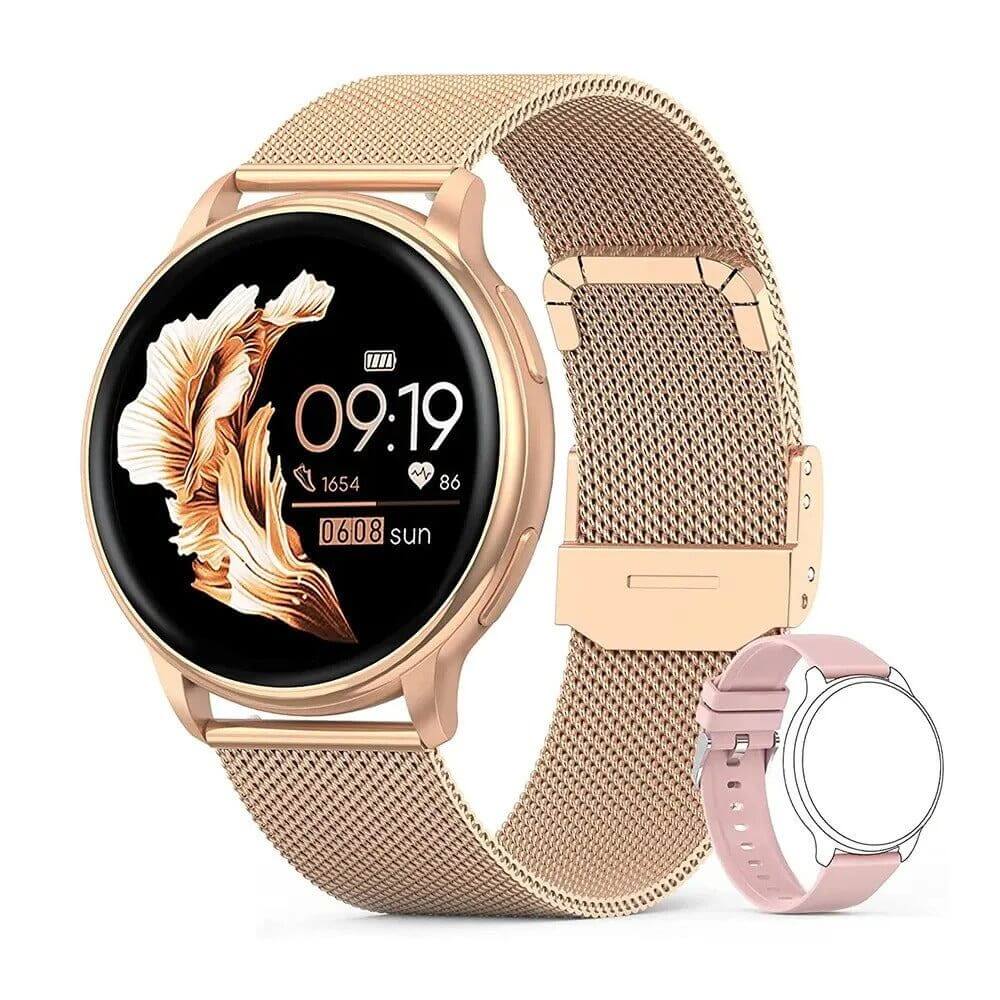 Smartwatch Damen mit Bluetooth-Anruf und Fitness-Tracker-Funktion