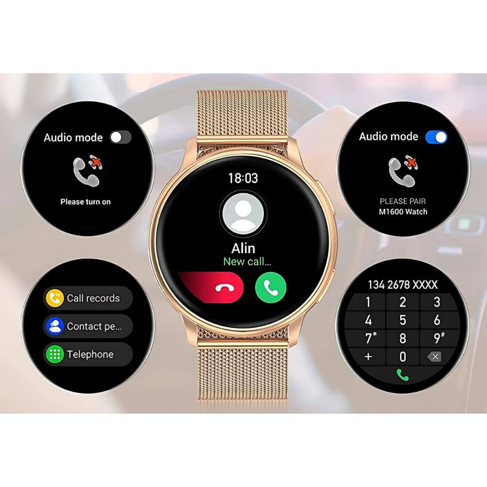 Smartwatch Damen mit Bluetooth-Anruf und Fitness-Tracker-Funktion
