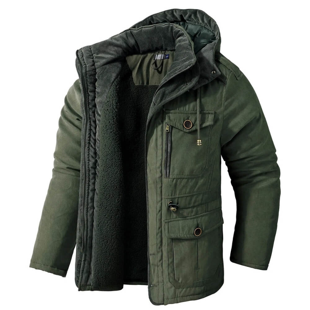 Winterjacke mit Kapuze für Herren gefüttert für den Alltag