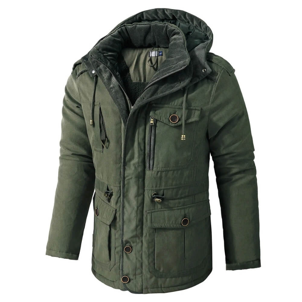 Winterjacke mit Kapuze für Herren gefüttert für den Alltag