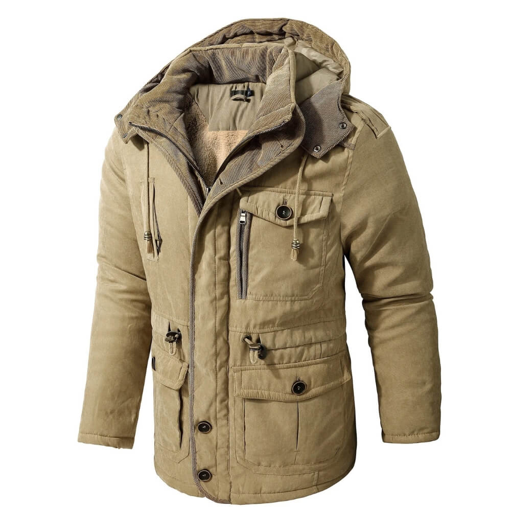 Winterjacke mit Kapuze für Herren gefüttert für den Alltag