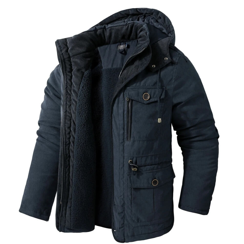 Winterjacke mit Kapuze für Herren gefüttert für den Alltag